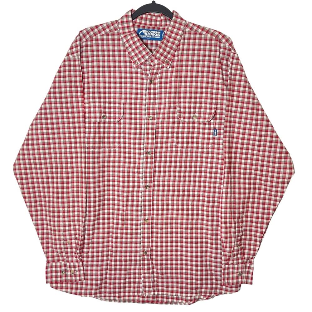 Mountain Khakis Plaid Button Up Long Sleeve Shirt XL Gingham Cabincore Outdoorsy